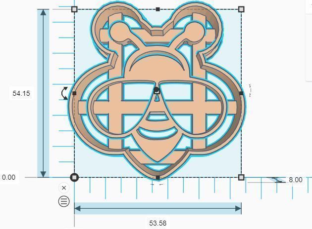 Bee Cookie Cutter 3D print model_2