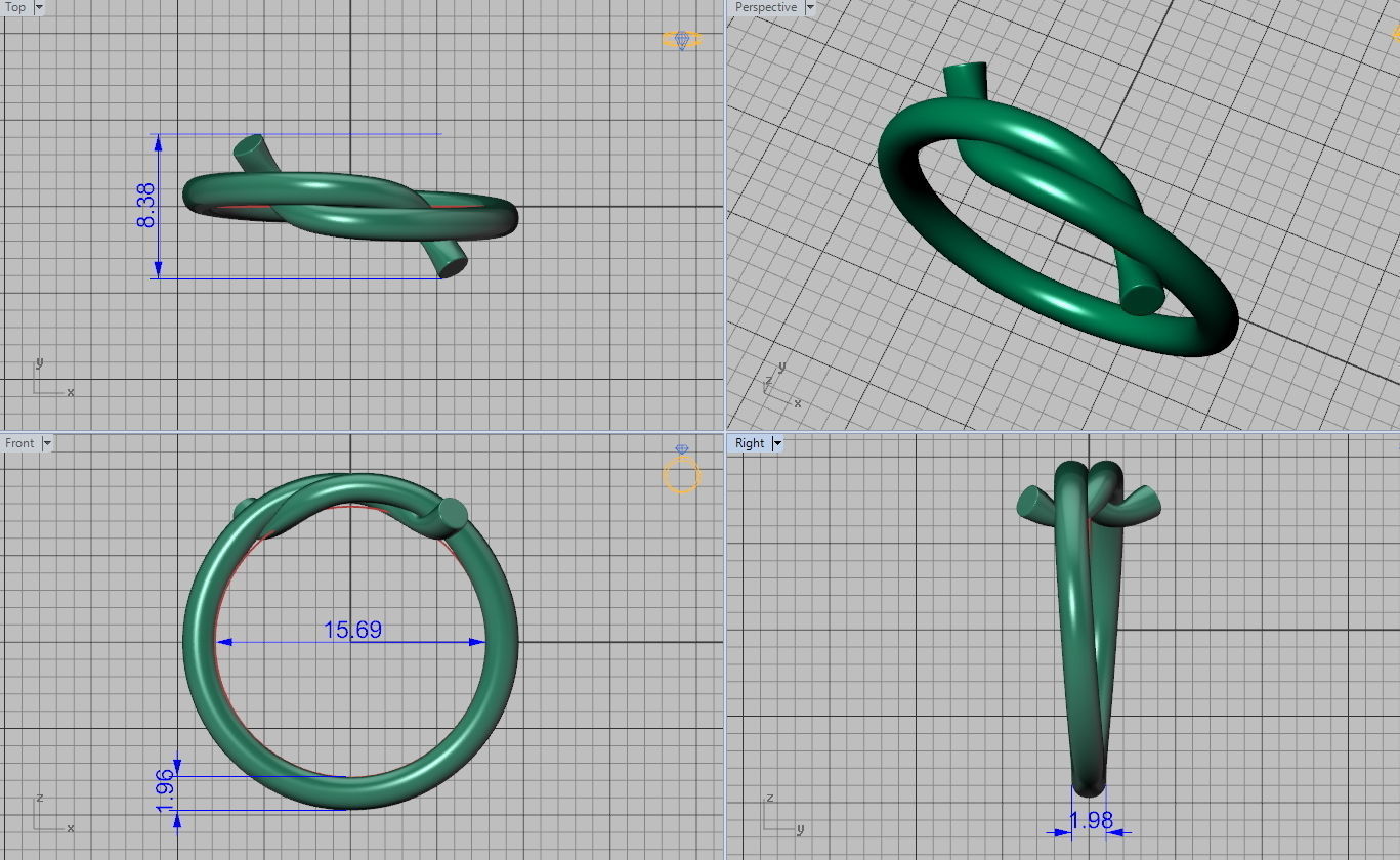 Classic Knot ring printable 3d model 3D print model_3