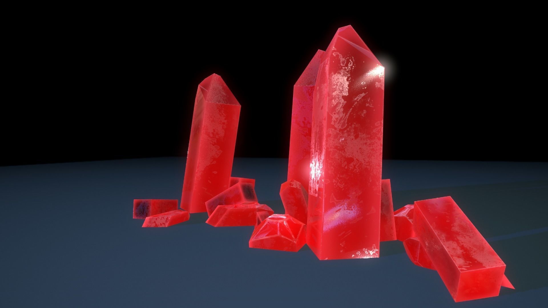 21 mineral pack Red Low-poly 3D model_4