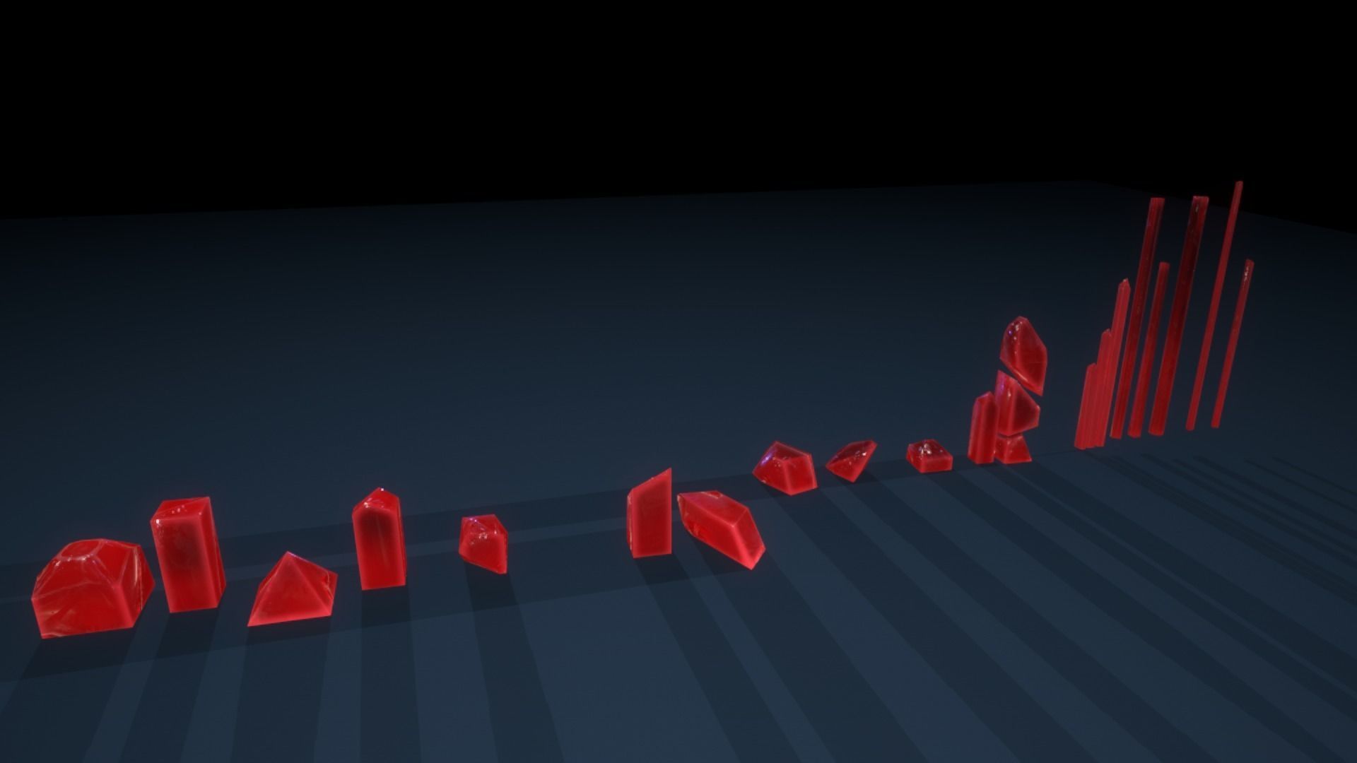 21 mineral pack Red Low-poly 3D model_2