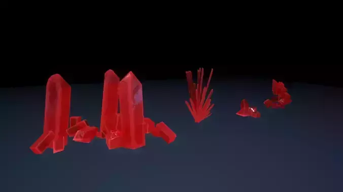 21 mineral pack Red Low-poly 3D model