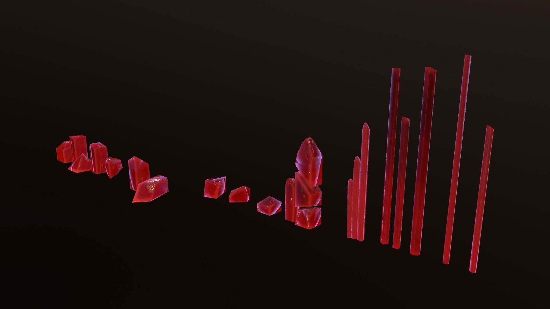 21 mineral pack Red Low-poly 3D model_10