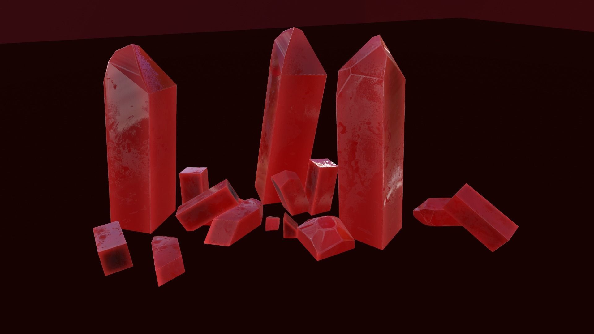 21 mineral pack Red Low-poly 3D model_11