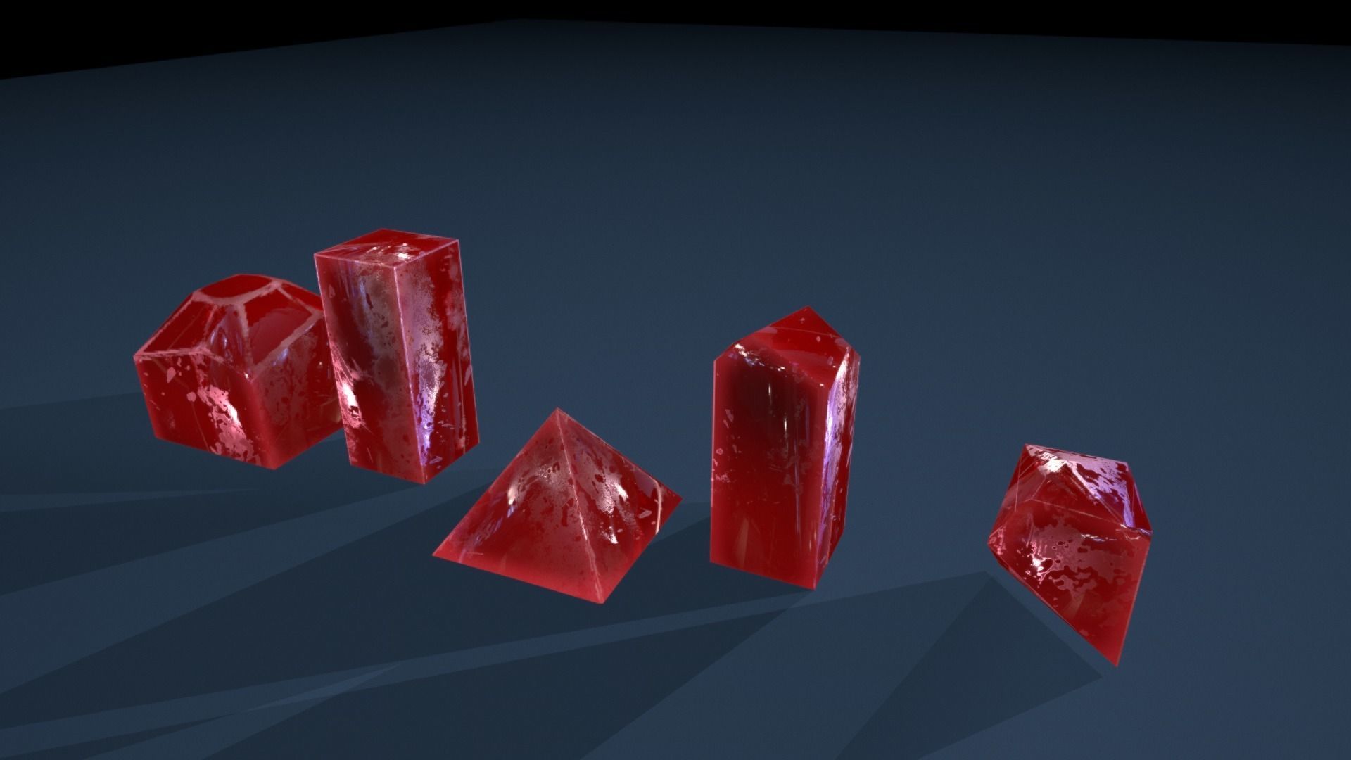 21 mineral pack Red Low-poly 3D model_8