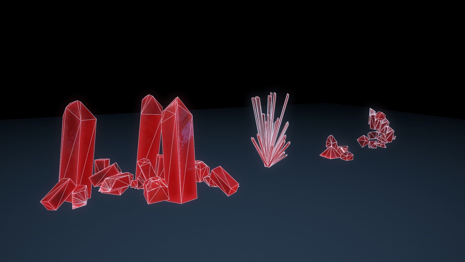 21 mineral pack Red Low-poly 3D model_1