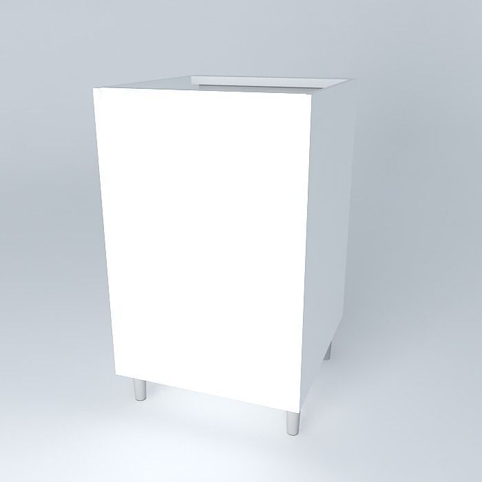 Counter with 2 drawers Free 3D model_1