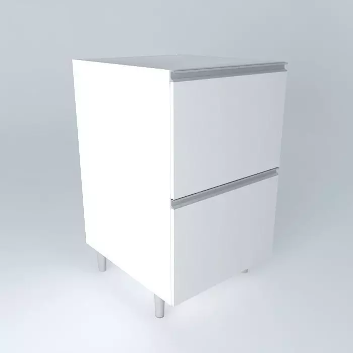 Counter with 2 drawers Free 3D model_0