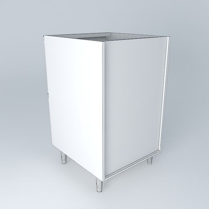 Counter with 2 drawers Free 3D model_4