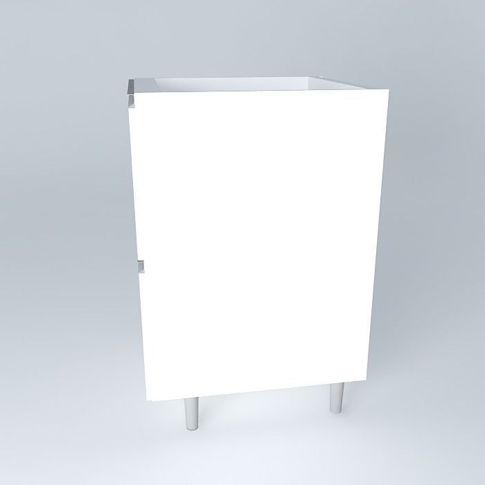 Counter with 2 drawers Free 3D model_2