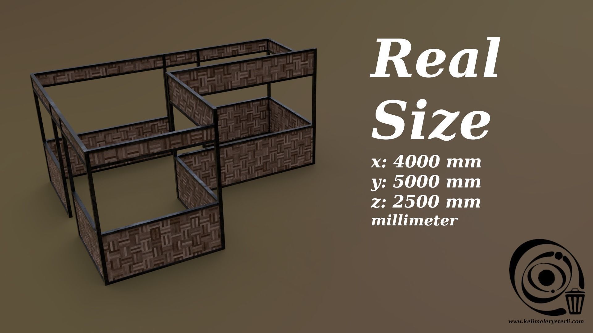 Stall stand 15 4in1 R - 4 PBR Texture 1 Model Low-poly 3D model_4