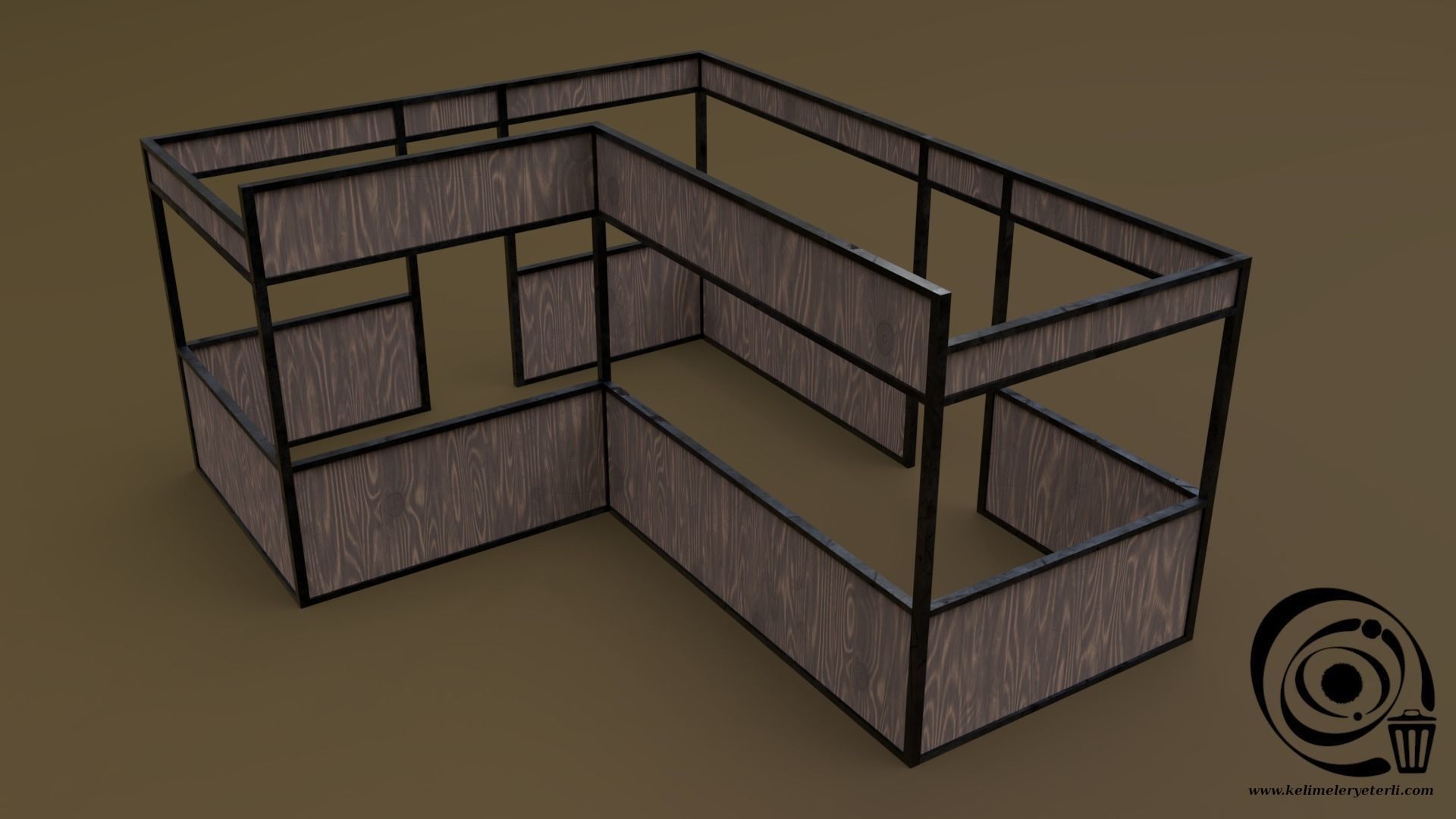 Stall stand 15 4in1 R - 4 PBR Texture 1 Model Low-poly 3D model_5