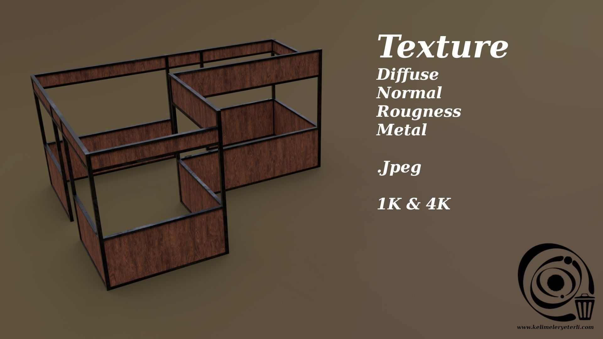 Stall stand 15 4in1 R - 4 PBR Texture 1 Model Low-poly 3D model_7