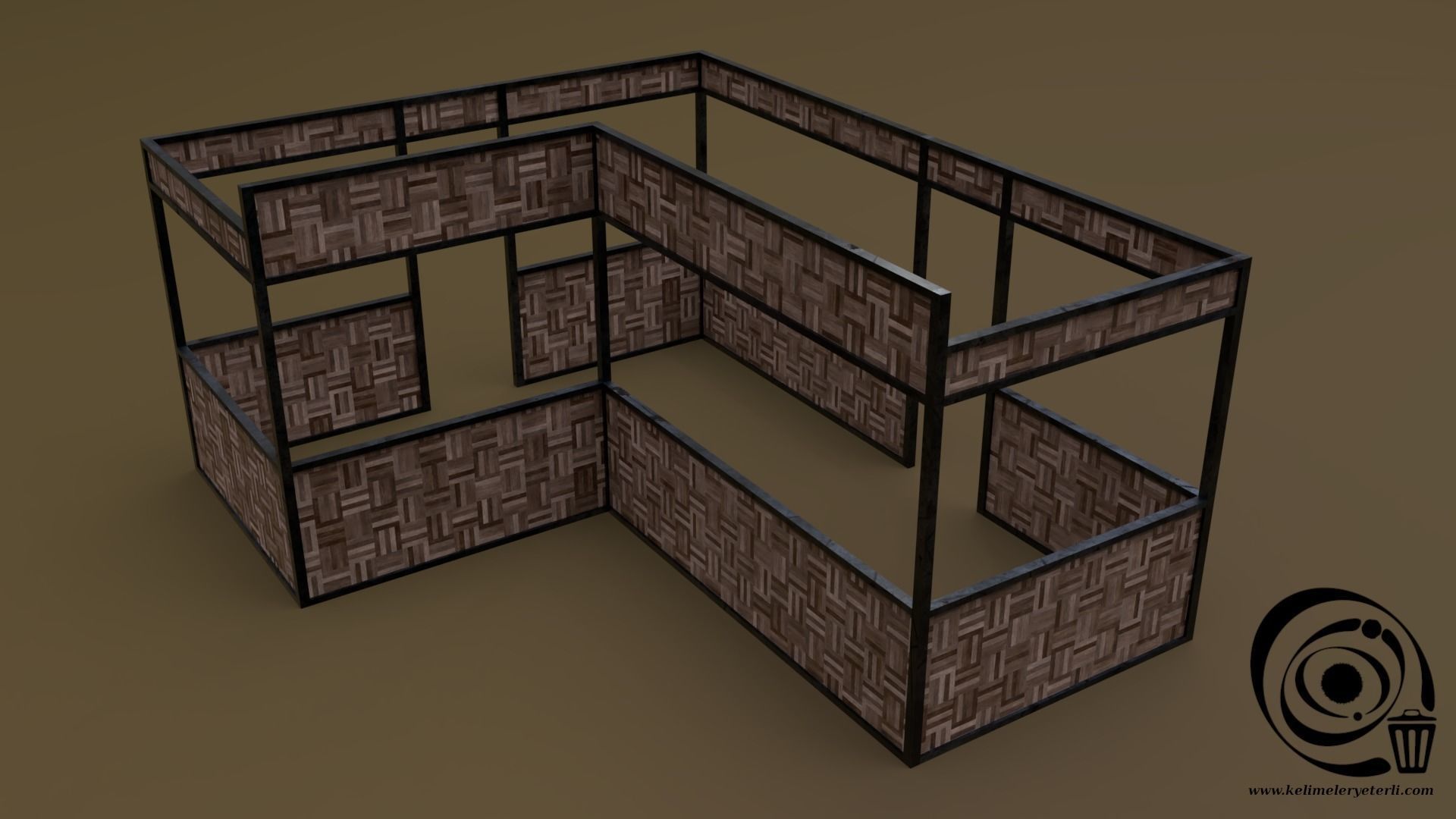 Stall stand 15 4in1 R - 4 PBR Texture 1 Model Low-poly 3D model_3