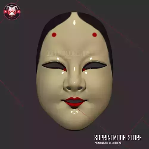 Japanese Kitsune Noh Mask Cosplay Halloween 3D print model