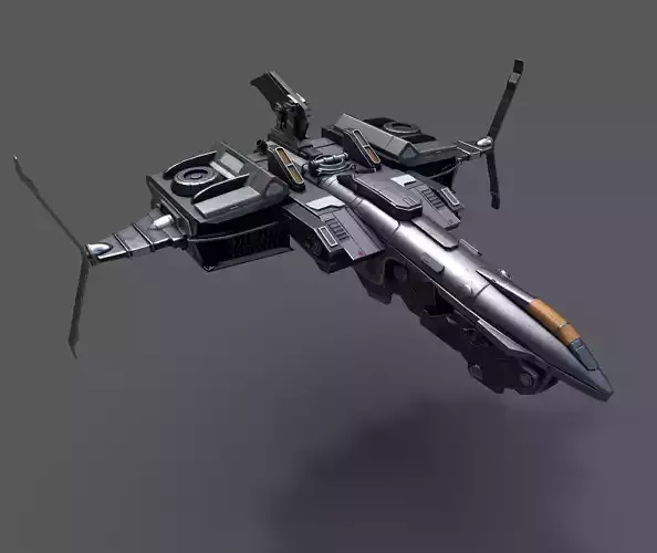 Scifi space ship Starship 3D model