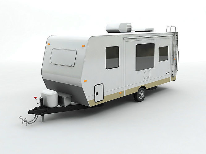 Travel Trailer Toy Hauler 1-Axle 3D model