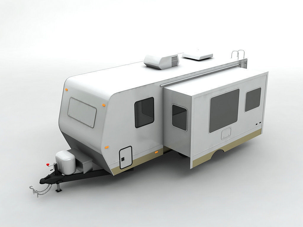 Travel Trailer Toy Hauler 1-Axle 3D model_1