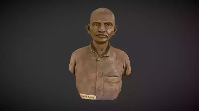 Young Gandhi Low-poly 3D model