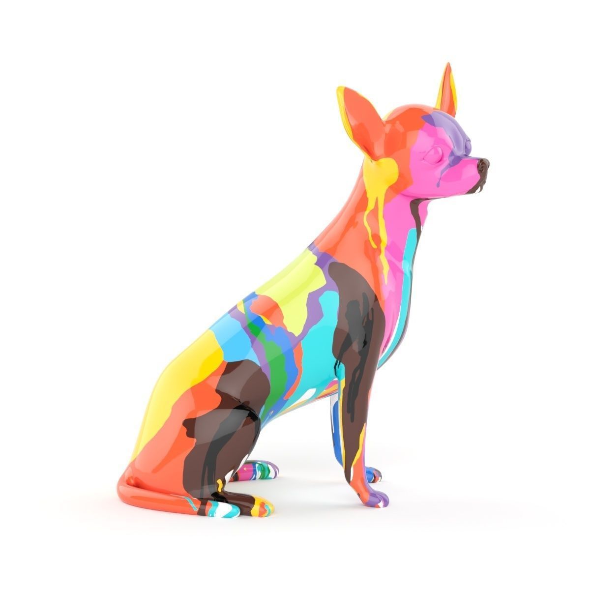 Graffiti Chihuahua 3D model_4