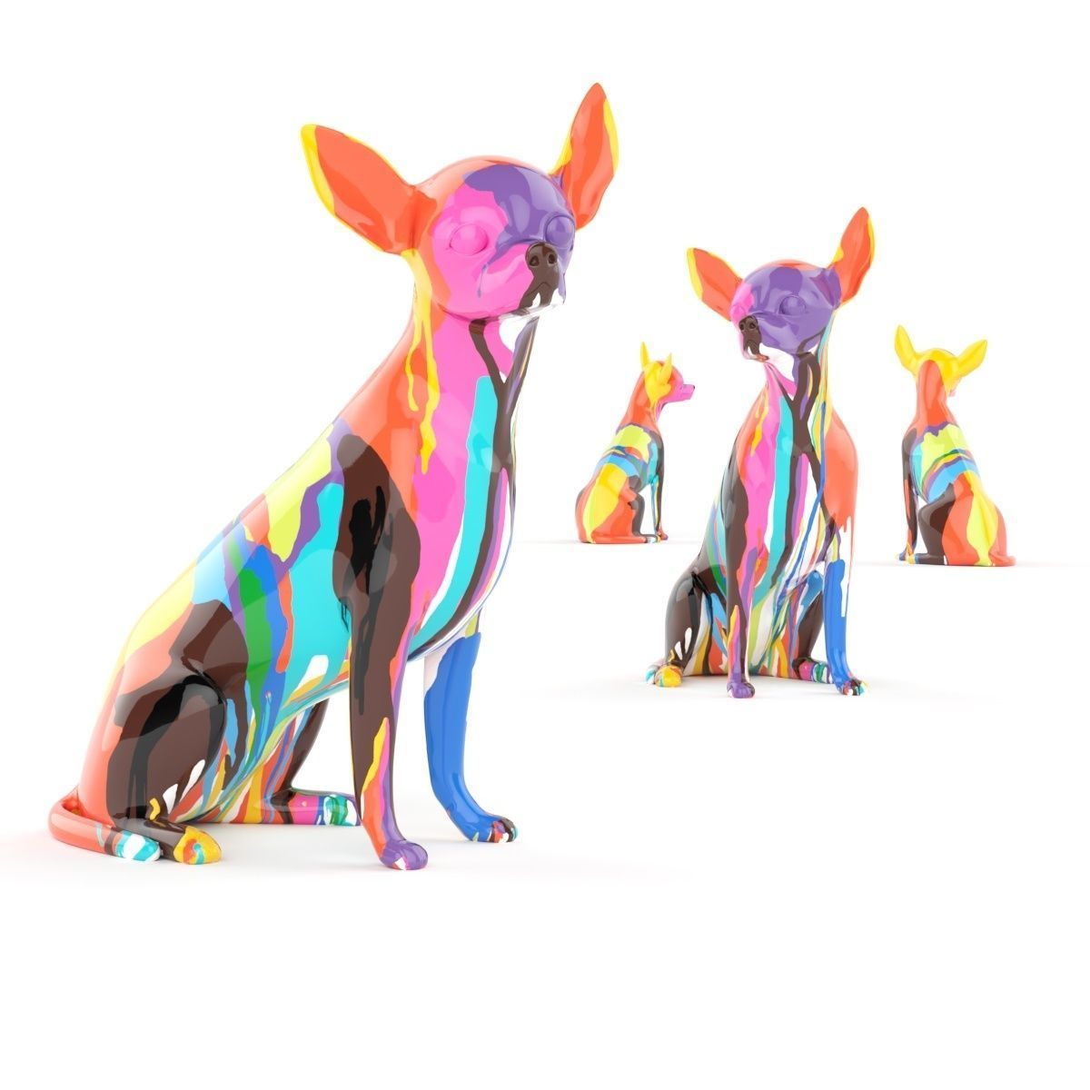 Graffiti Chihuahua 3D model_3