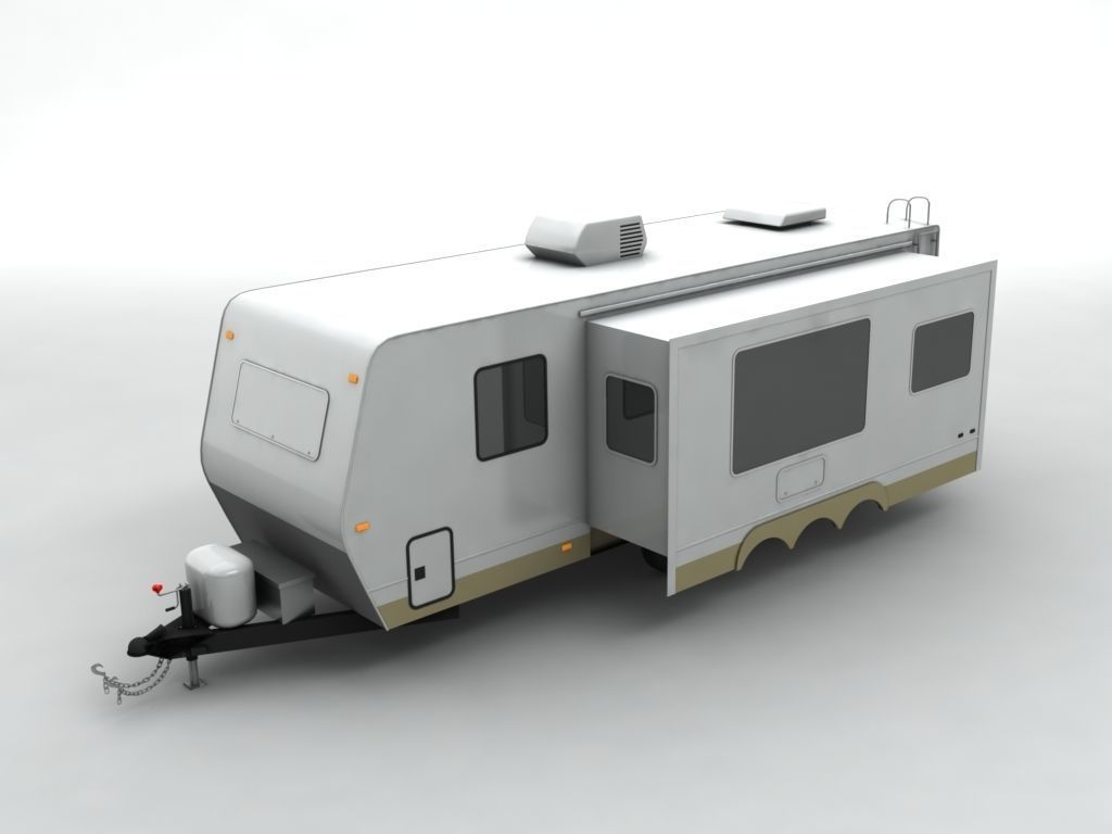 Travel Trailer Toy Hauler 3-Axle 3D model_1