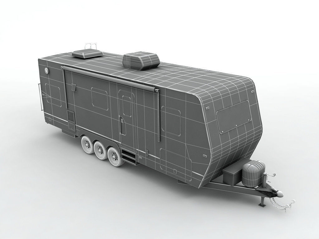 Travel Trailer Toy Hauler 3-Axle 3D model_5