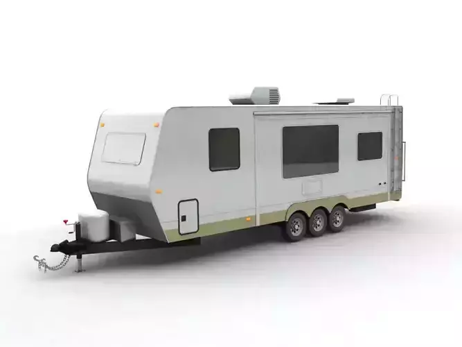 Travel Trailer Toy Hauler 3-Axle 3D model