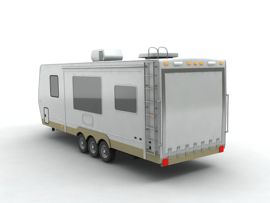 Travel Trailer Toy Hauler 3-Axle 3D model_2