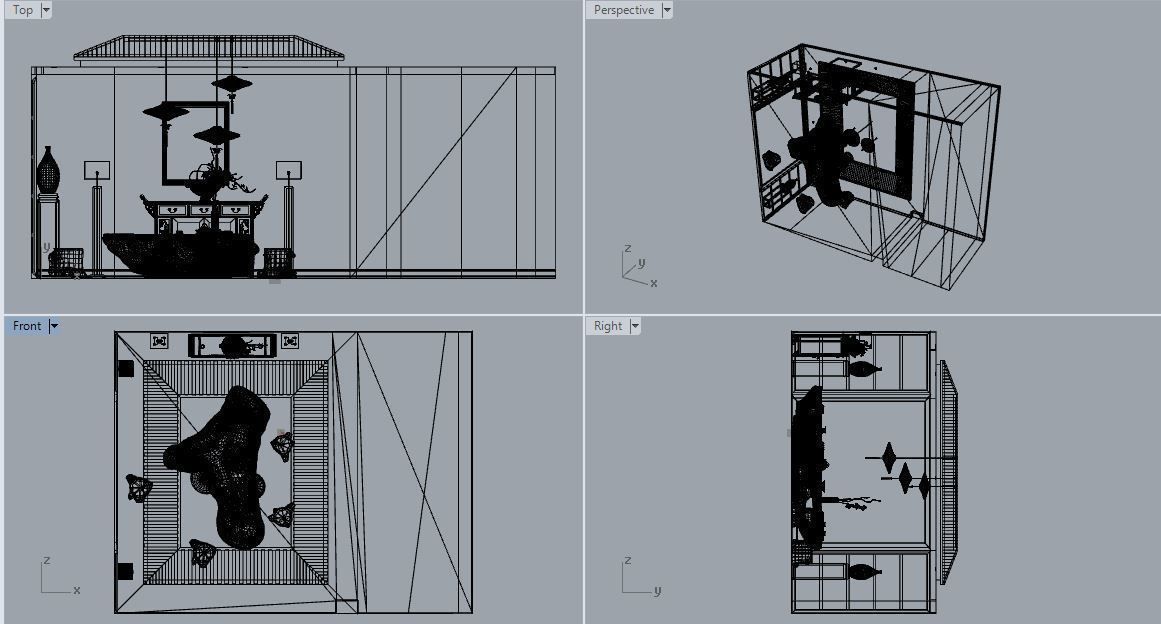 Chinese Red Lantern room 3D model_5