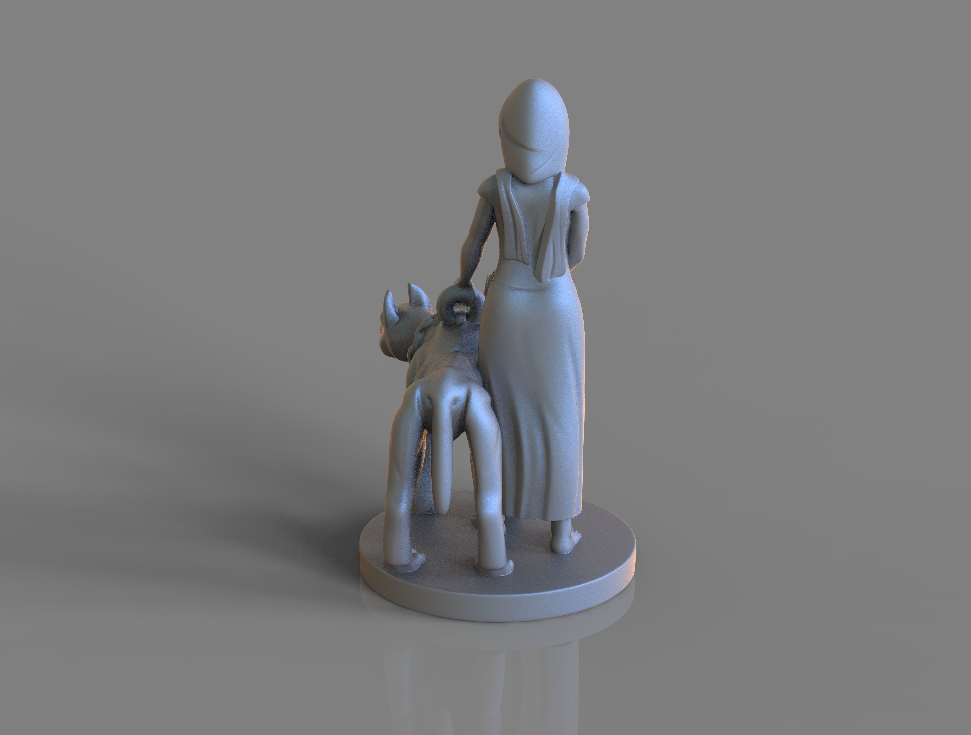 Goddess  Persephone and Cerberus 3D print model_3