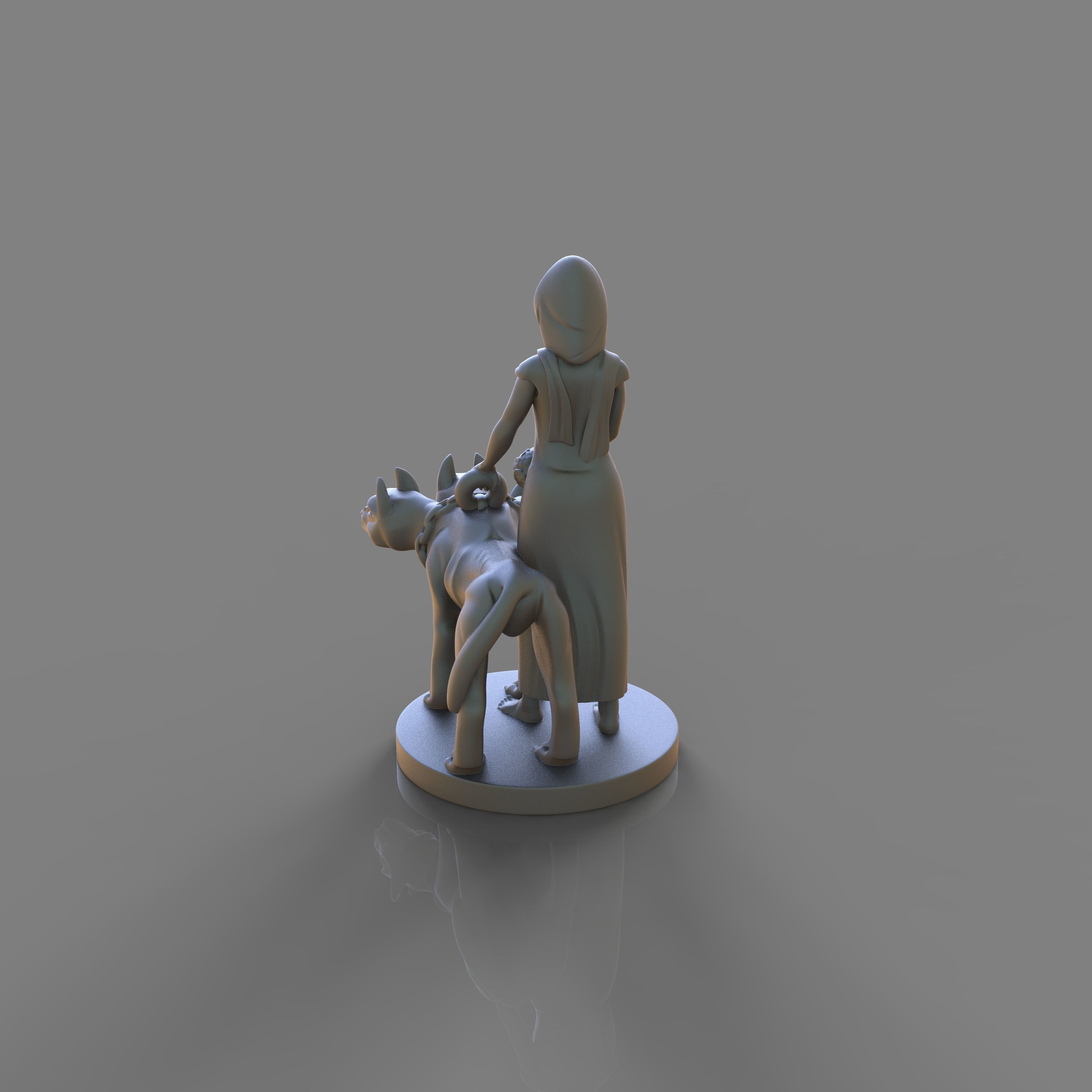 Goddess  Persephone and Cerberus 3D print model_6