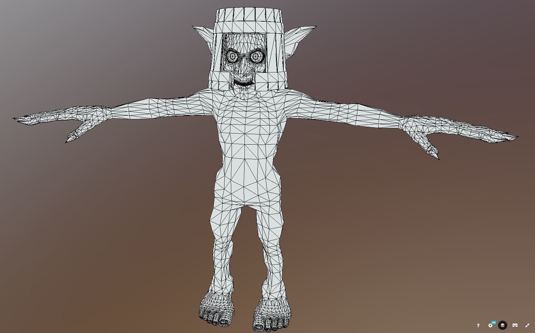 Superfuntimes Rigged Low Poly Goblin Low-poly 3D model_1