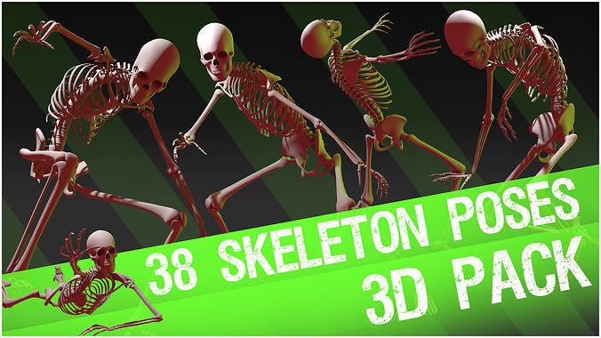 38 Skeleton Poses - 3D Pack 1 3D model