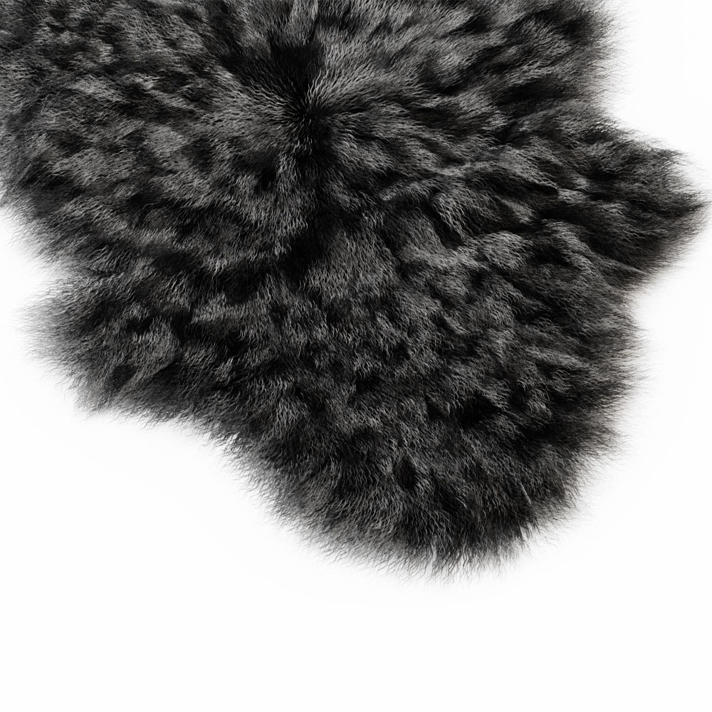 Bedside Sheepskin Rug Fur 02 3D model_3