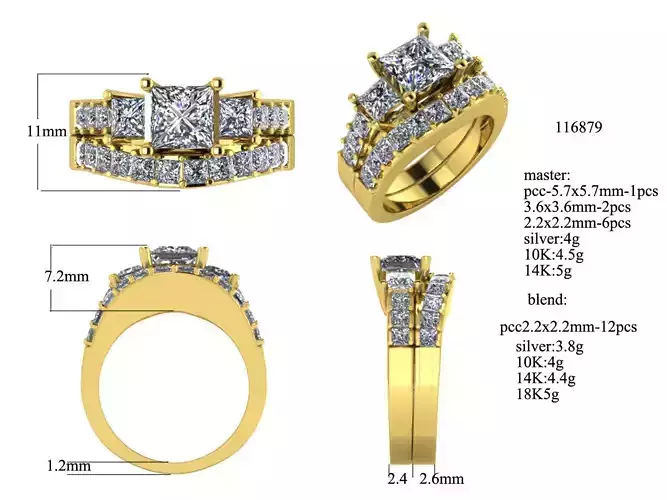 wedding ring style band ring3 3D model