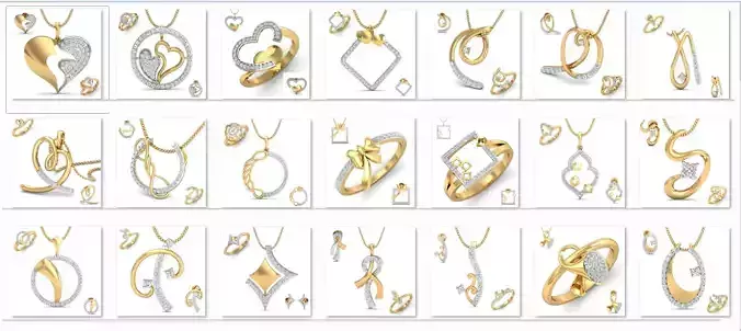 150 Ring Earrings Pendant 3dm Matching Bulk collection