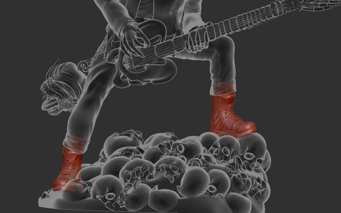 Eddie skull the form of a statuette 3D print model_20