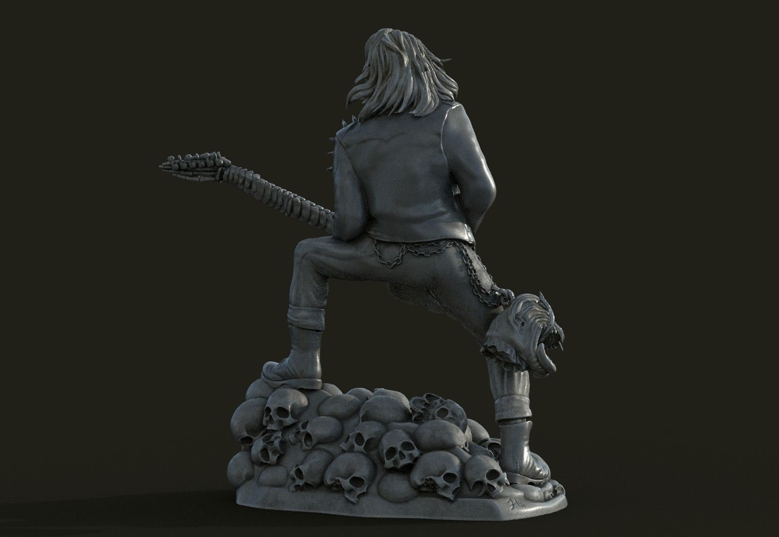 Eddie skull the form of a statuette 3D print model_11