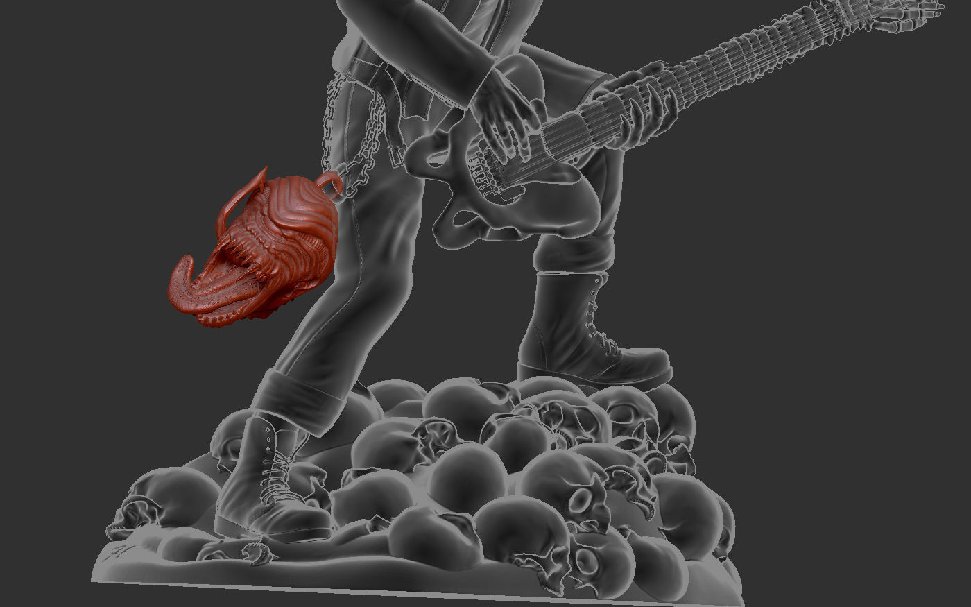 Eddie skull the form of a statuette 3D print model_21