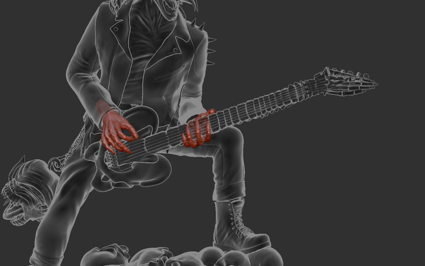 Eddie skull the form of a statuette 3D print model_19