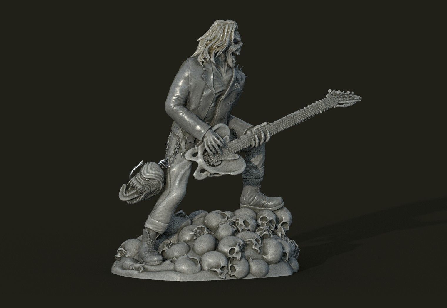 Eddie skull the form of a statuette 3D print model_13