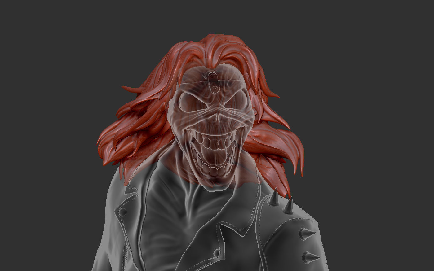 Eddie skull the form of a statuette 3D print model_16