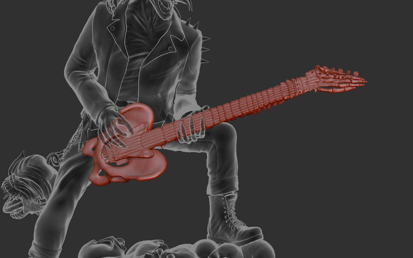 Eddie skull the form of a statuette 3D print model_18