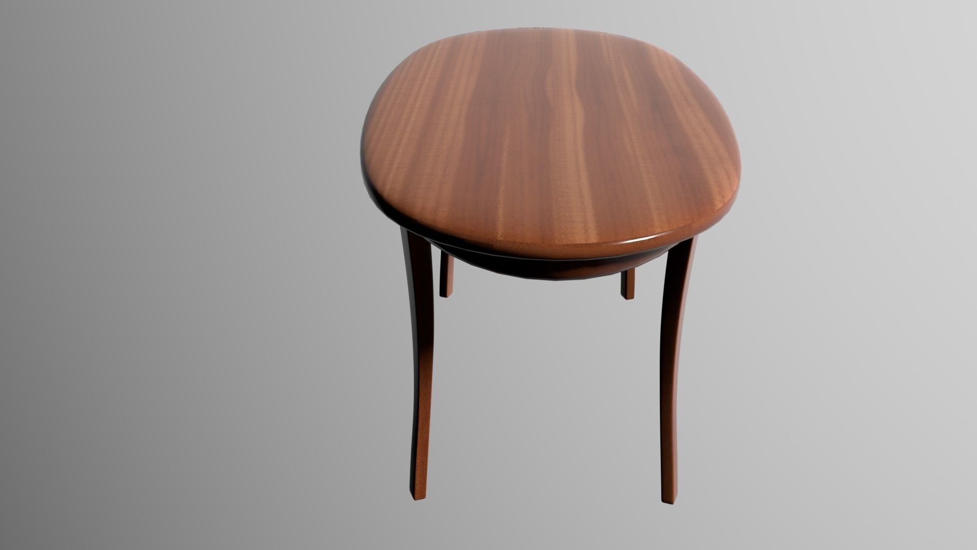TABLE oval with wooden top 3D model_4