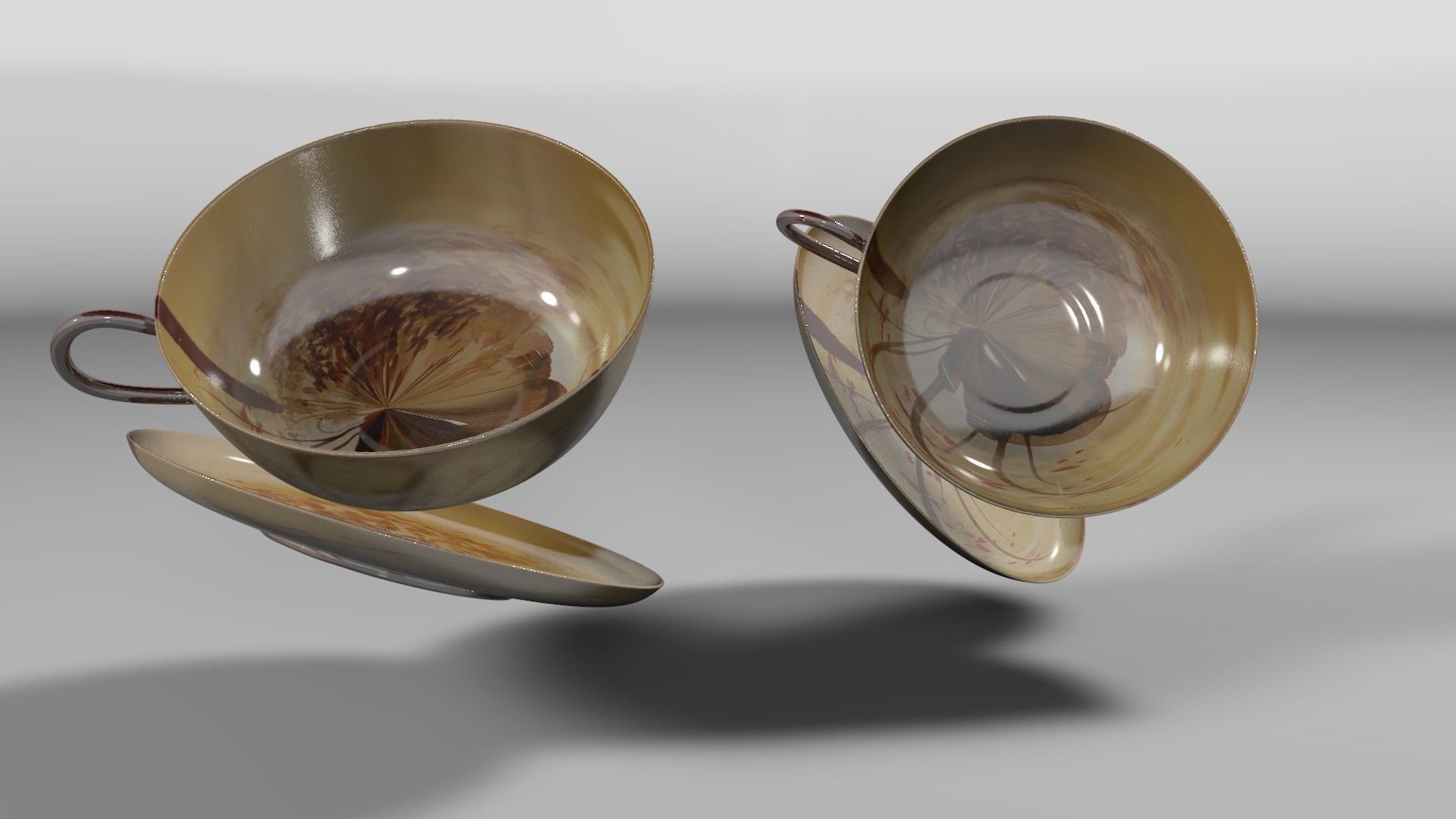 Vintage china coffee set - kit 3D model_37