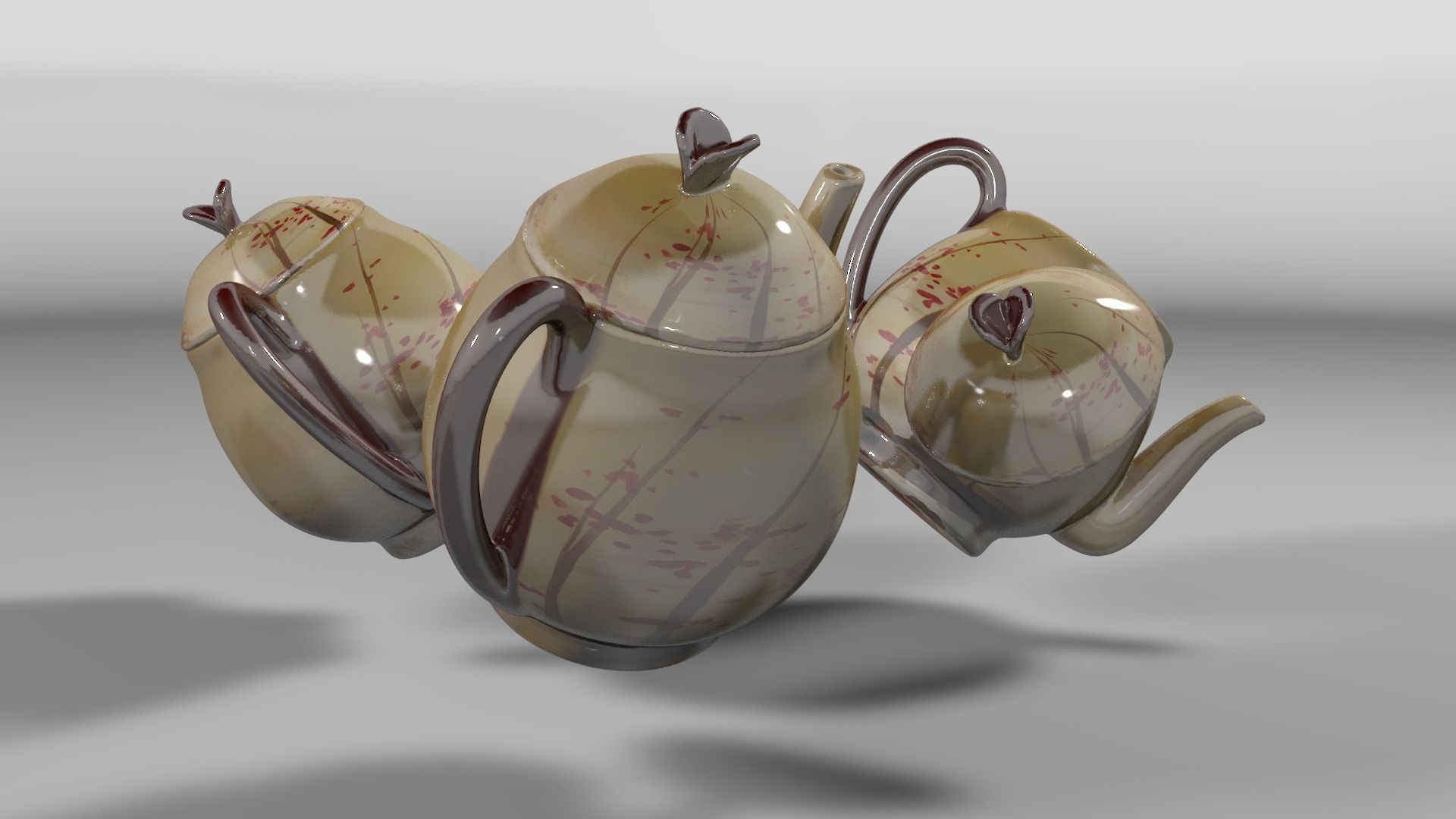 Vintage china coffee set - kit 3D model_53