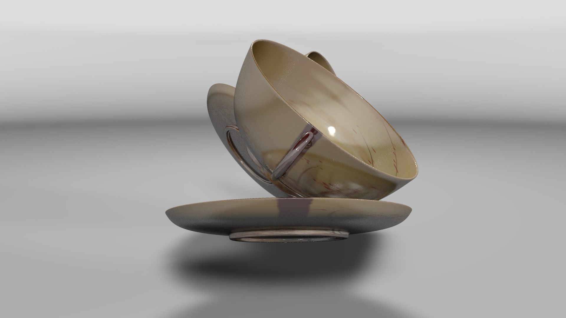 Vintage china coffee set - kit 3D model_30