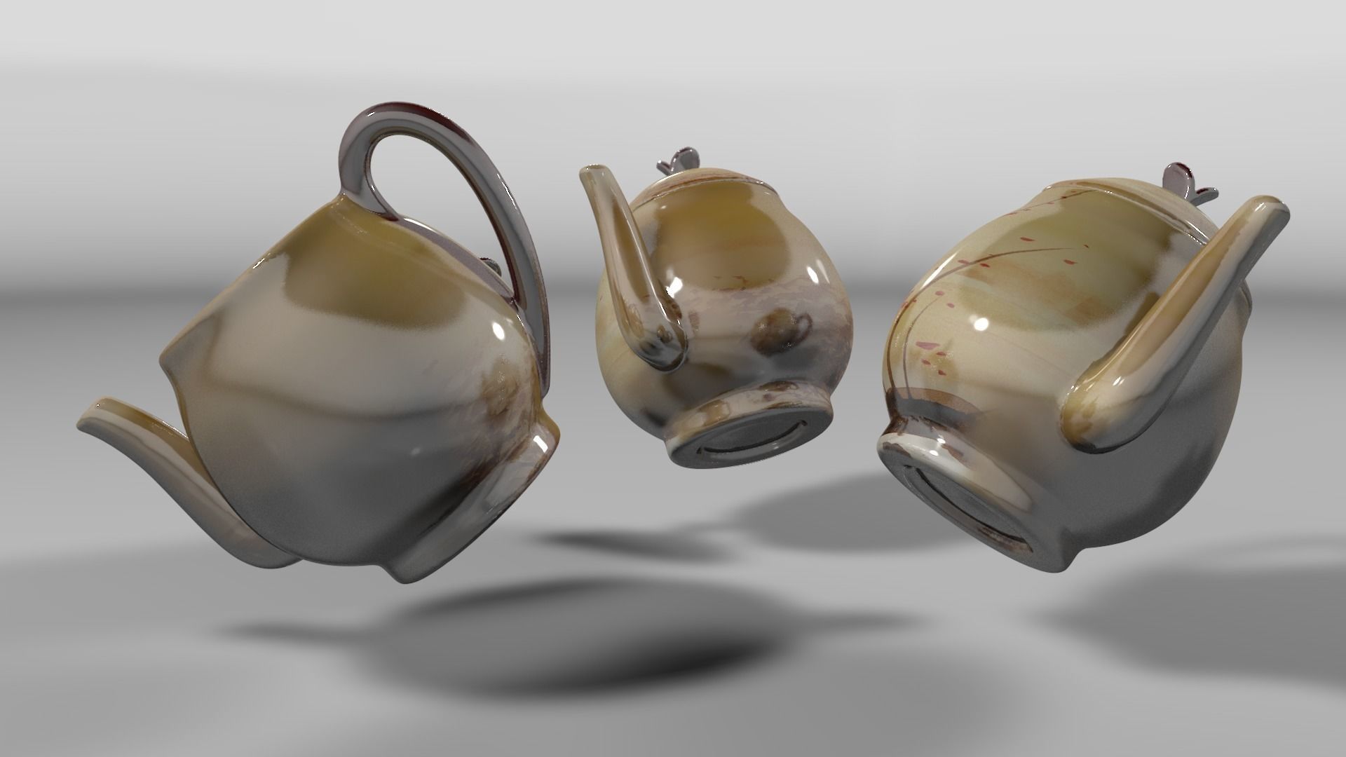 Vintage china coffee set - kit 3D model_52