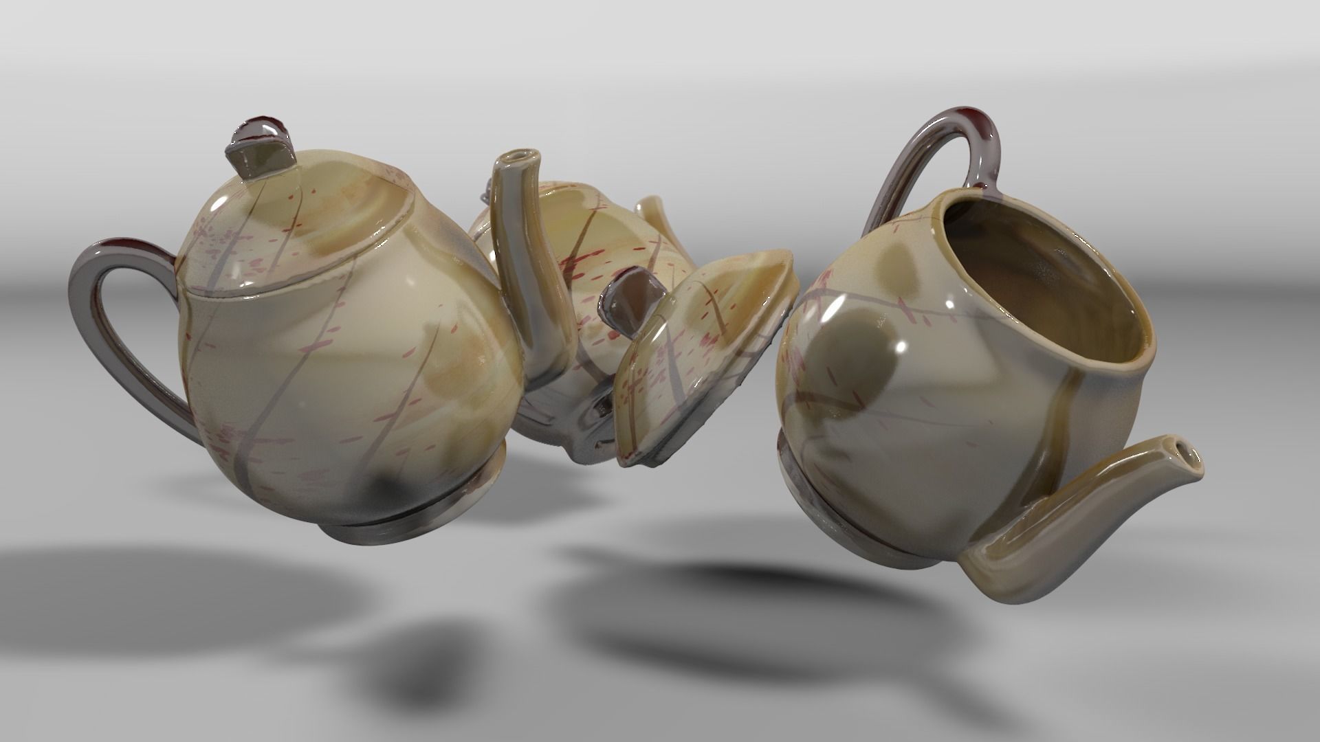 Vintage china coffee set - kit 3D model_54