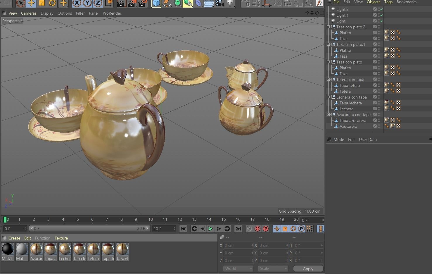 Vintage china coffee set - kit 3D model_28